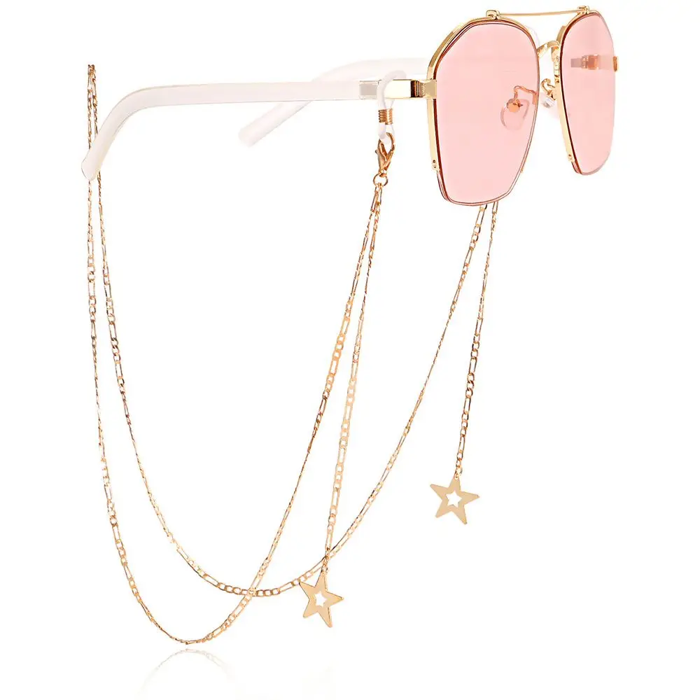 Kacamata Hitam Anti Selip Wanita Rantai Leher Kacamata Rantai Masker Rantai Tali Antiselip Rantai Kacamata Mutiara