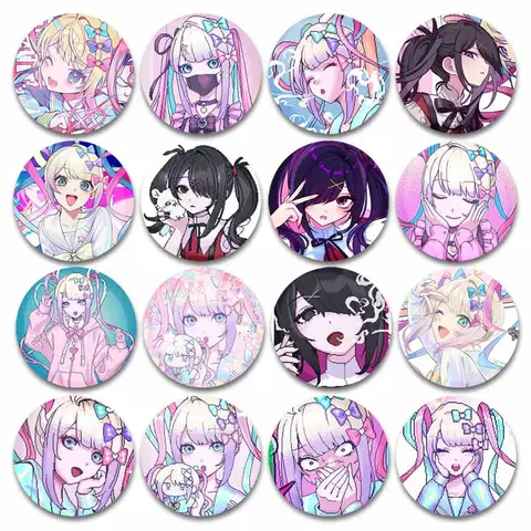 58mm Needy Girl Overdose Cute Cartoon Button Pin Pixelation KAngel Ame-Chan Gothic Lolita Brooch Badge Bag Decor Fans Collect