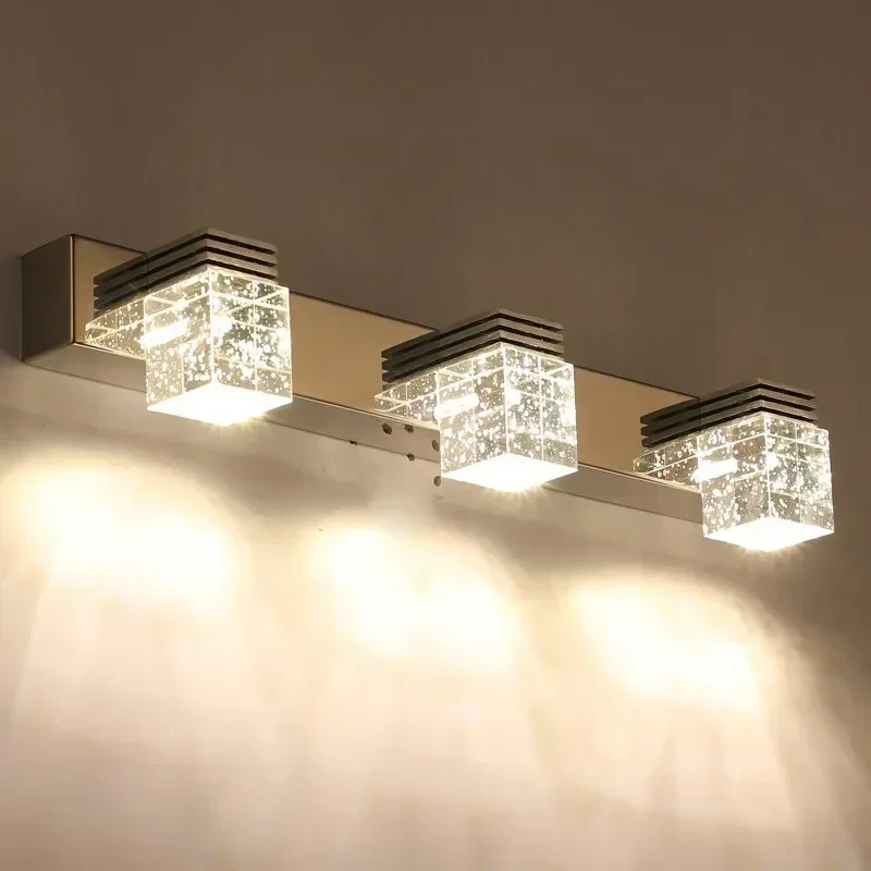 Nowoczesna lampa ścienna LED kryształowy kinkiet do salonu jadalnia sypialnia nocna lustro łazienkowe Home Decor oprawa oświetleniowa połysk