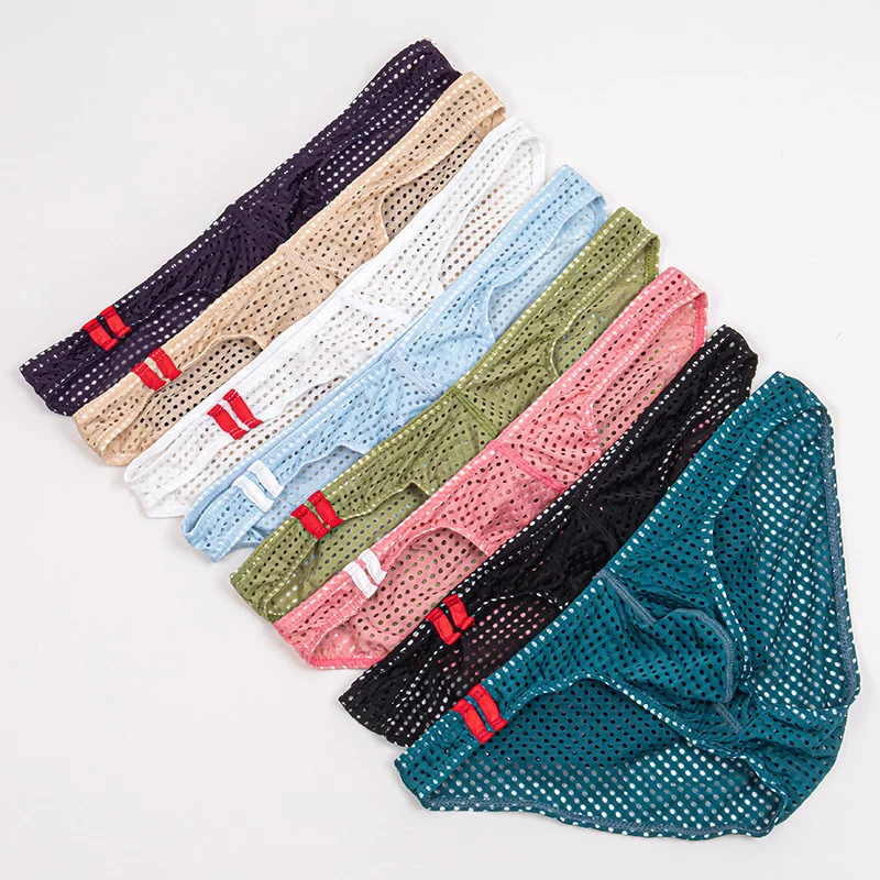 

8 шт. мужские трусы, летние дышащие трусы с отверстиями, U-выпуклые тонкие мужские трусы с низкой талией, трусы-слипы, Calzoncillos