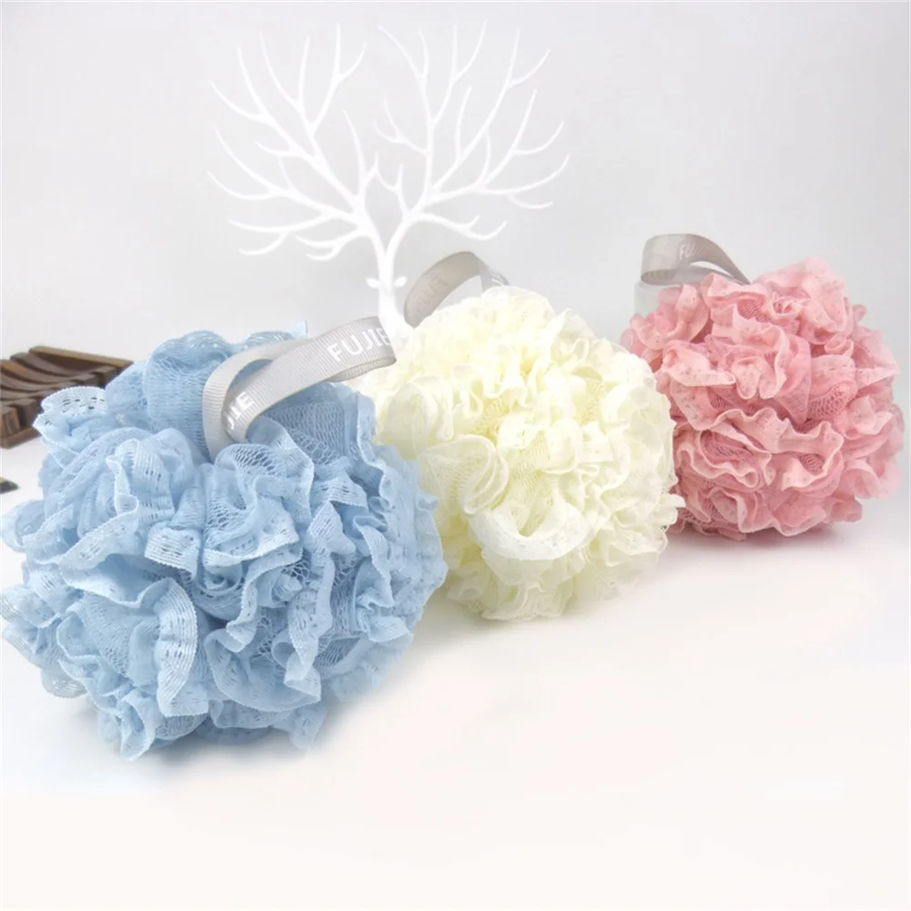 Exfoliating Large Body Scrubber Sponge Flower Brush Puff Bath Loofah Mesh Shower Plasctic Body Cleaning Washcloth Rubbing Dry