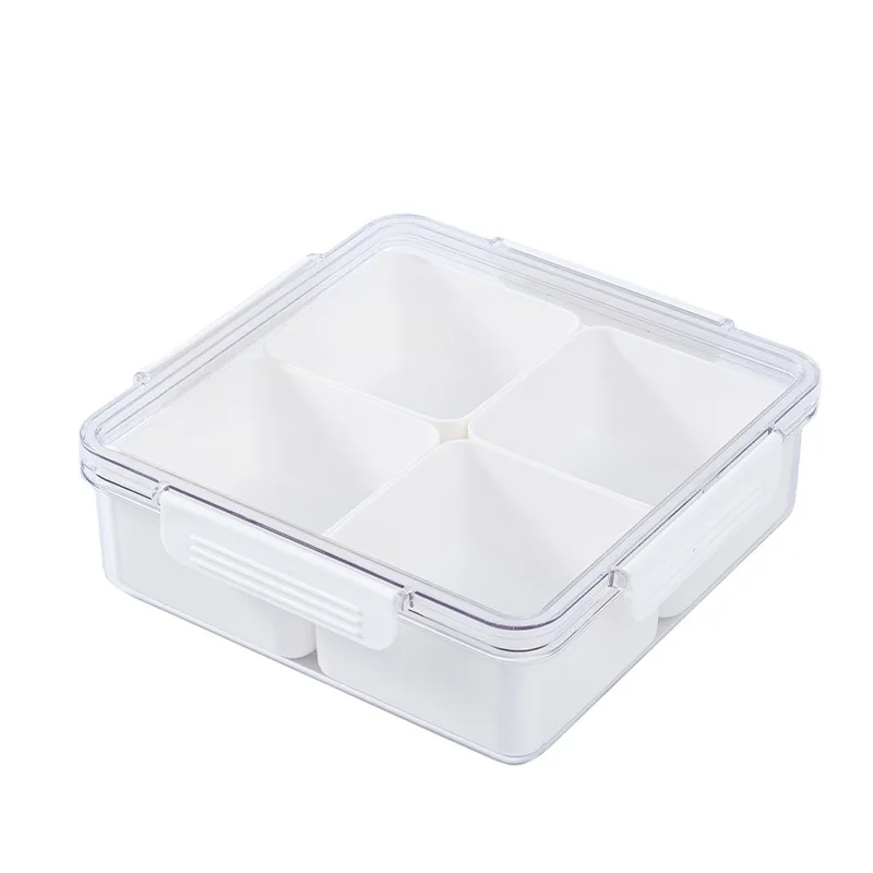Fruit Tray Compartment Storage Box Home Living Room Candy Snack Nut Box Dried Fruit Tray Refrigerator Sealed Storage Box