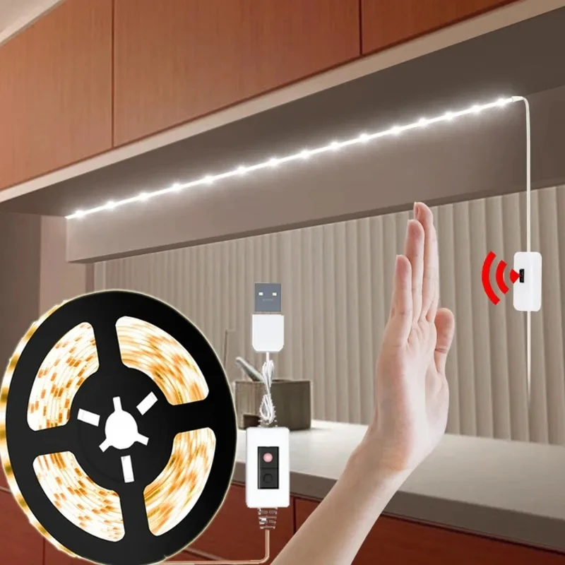 

USB LED Strip Lights Motion Led Light Tape TV Backlight Kitchen LED Strip Hand Sweep Waving ON OFF Sensor Cabinet Diode Light