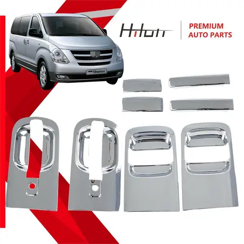 Imagen 2 del producto Manija exterior de puerta corredera, cubierta cromada para Hyundai H1 Grand Starex 2007, 2008, 2009, 2010, 2011, 2012, 2013, 2014, 2015, 2016, 2018, 1 Juego
