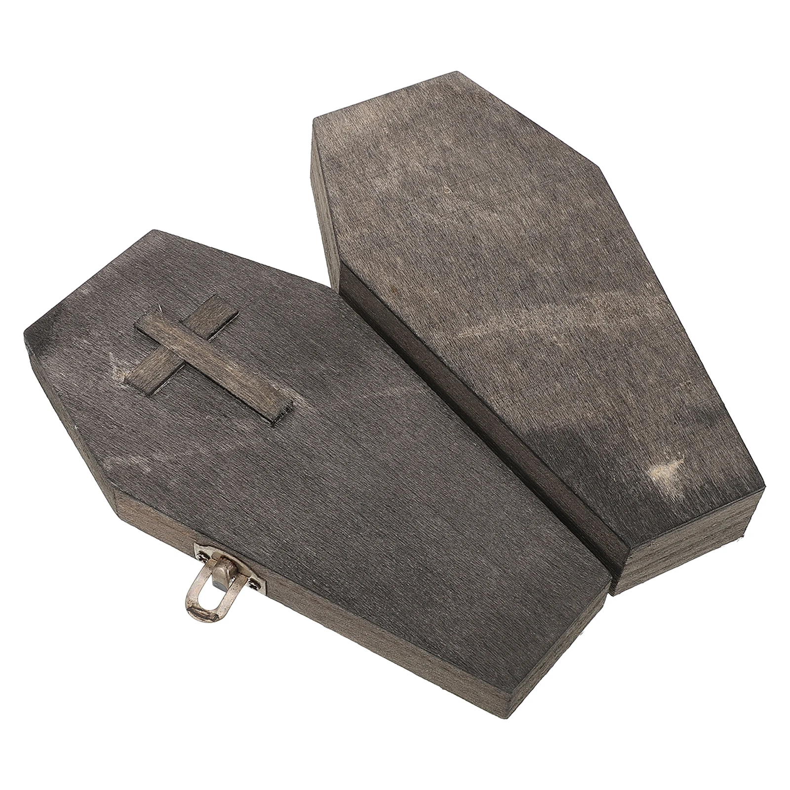 

Coffin Shaped Box Black Halloween Coffin Wooden Earring Holder Halloween Decorations Portable Small Storage Box