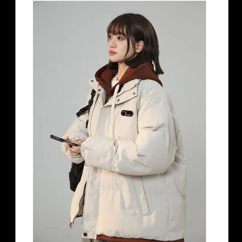 Fake Two Cotton Jackets Female Student Loose Thick Warm Cotton Jacket Top New Women Winter Coat Jacket Down Cotton Parkas