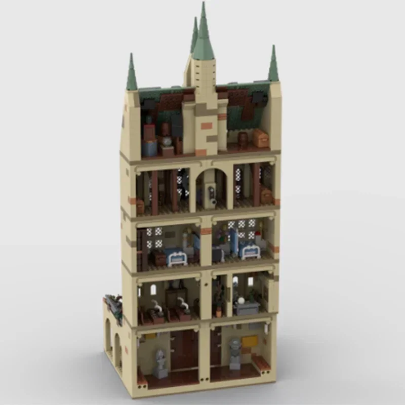 Magical School Model Moc Building Bricks Medieval Clock Tower Technology Modular Blocks Gifts Christmas Toys DIY Sets Assembly