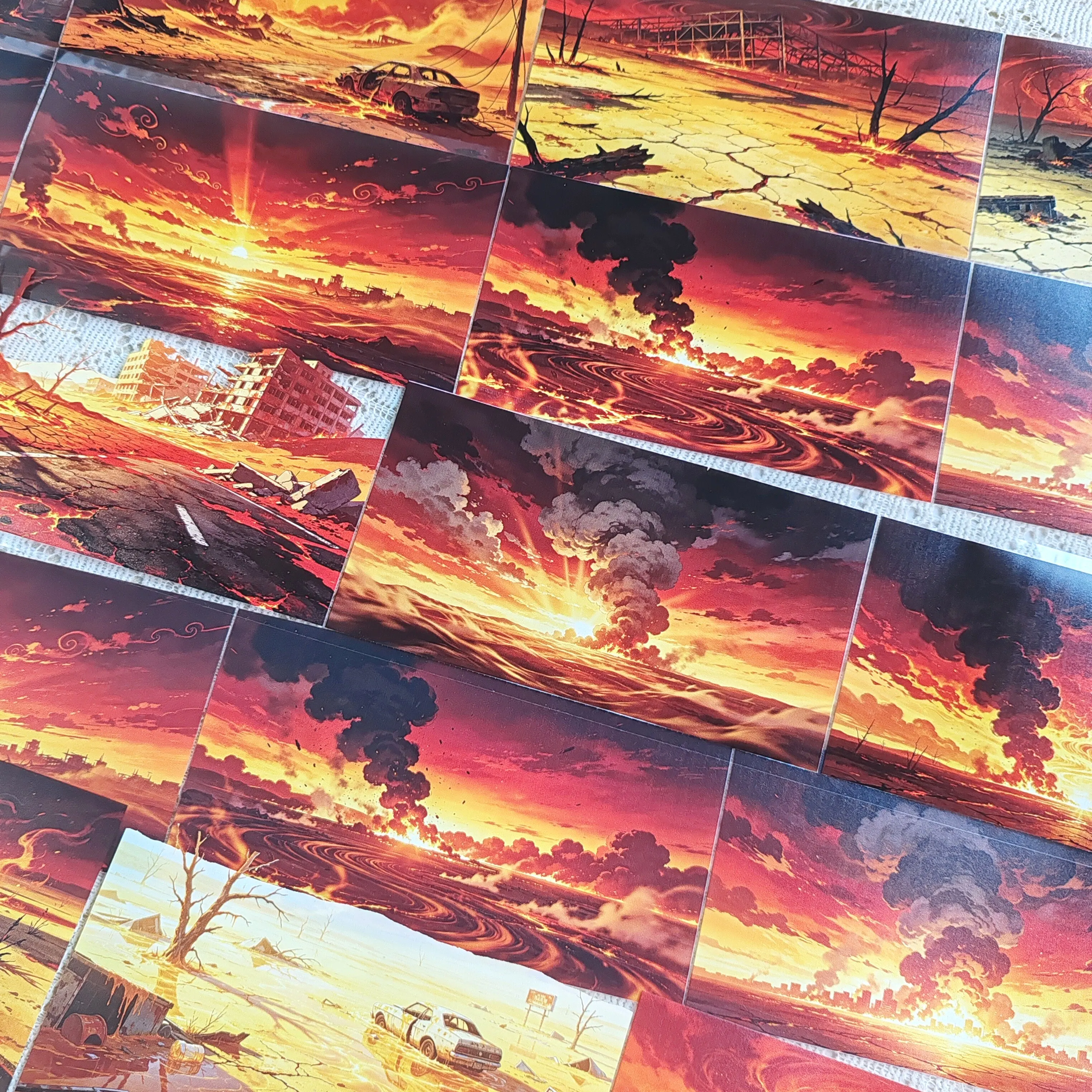 DIY High Temperature Doomsday Sky Lava Ground Scenery Tape, Journaling Tape for Scrapbooking Collage Card Decor