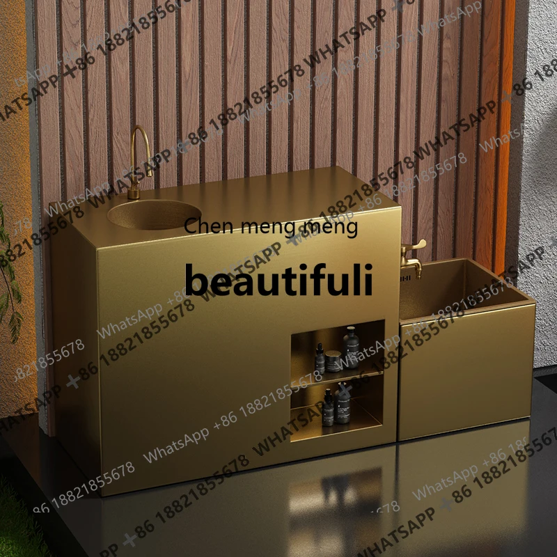 

X Бронзовая уличная раковина-колонна из нержавеющей стали от пола до потолка