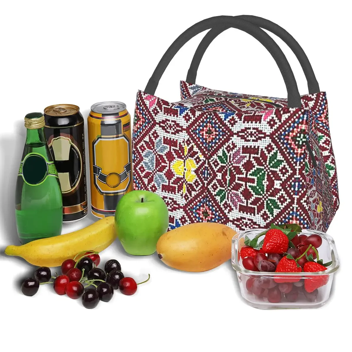 التطريز الفلسطينية التقليدية تتريز أكياس الغداء معزول بينتو صندوق مانعة للتسرب حمل أكياس نزهة حقيبة حرارية برودة