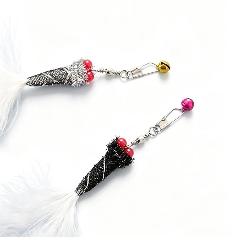 2pcs Little fish Replacement Head Feather Cat Toy Interactive Training Pet Toys For Kitten
