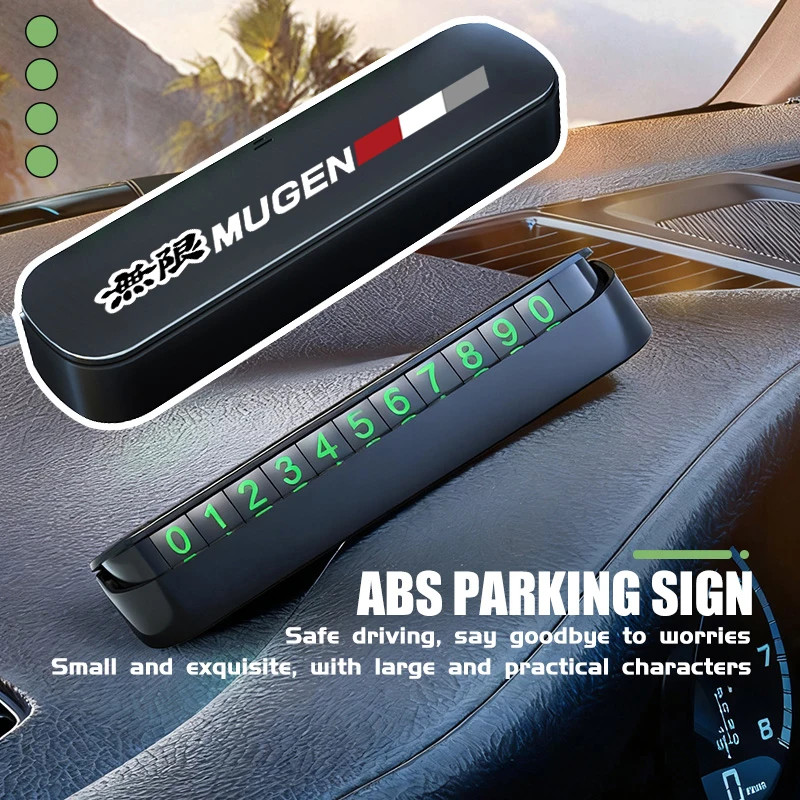 For Honda Car Temporary Parking Card Phone Number Card Plate Sticker Auto Accessories Legend Mugen Si RR Insight CITY CIVIC XR-V