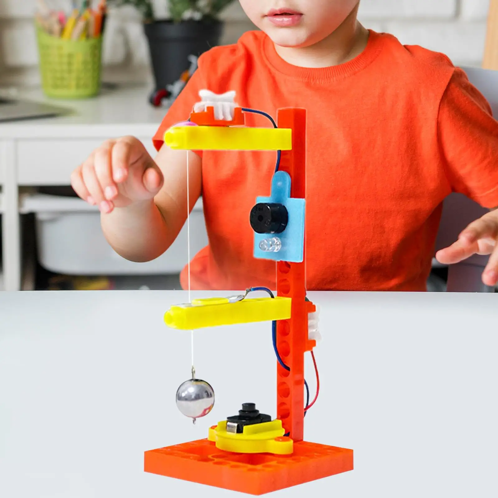 Earthquake Alarm Model Toy Easy to Assemble Children Gift Handmade Physics Experiment Science Toy Teaching Equipment for School