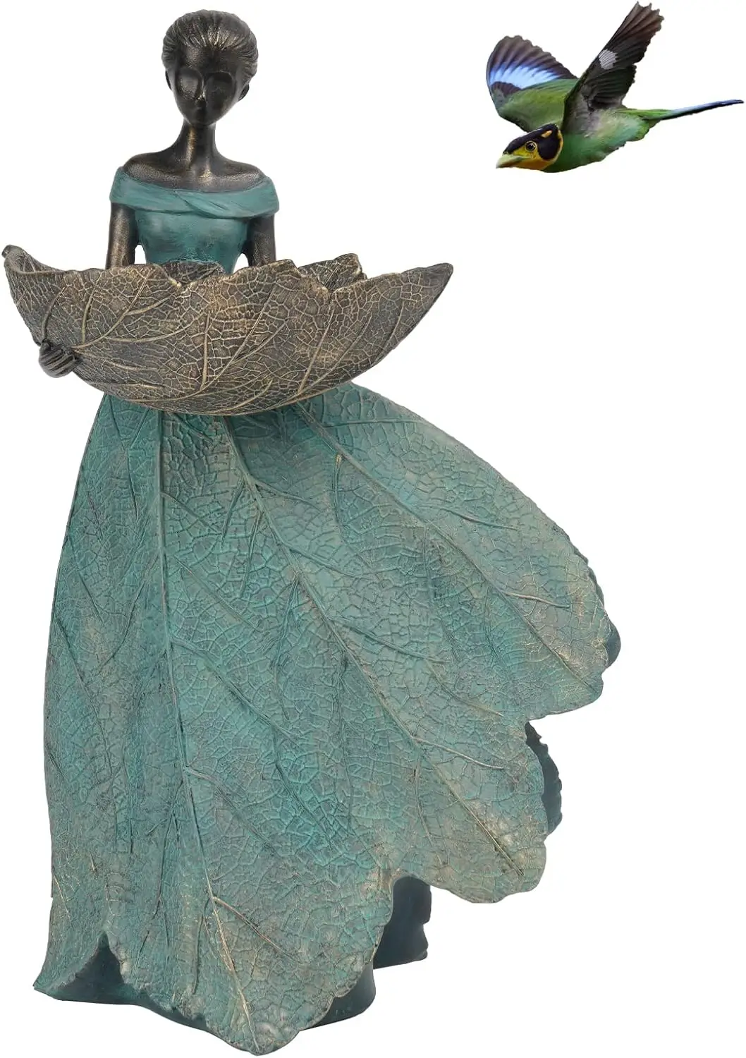 

Fairy Garden Statue Bird Feeder - 12 Inch Fairy Statue for Home Decoration, Resin Outdoor Statues for Garden Decorati
