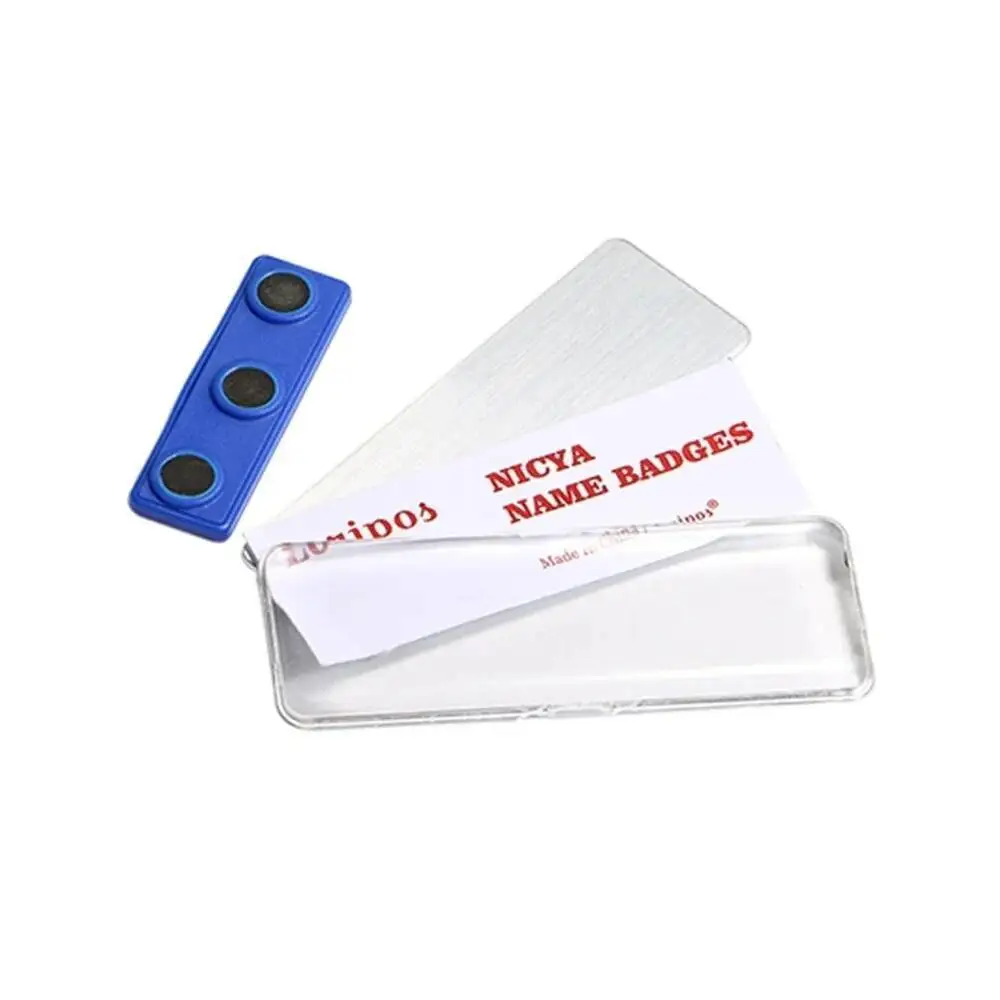 10pcs60*25mm Magnetic Company Brand Student Worker Employee Id Name Card Holder Business Identification Card Frame Chest Badge