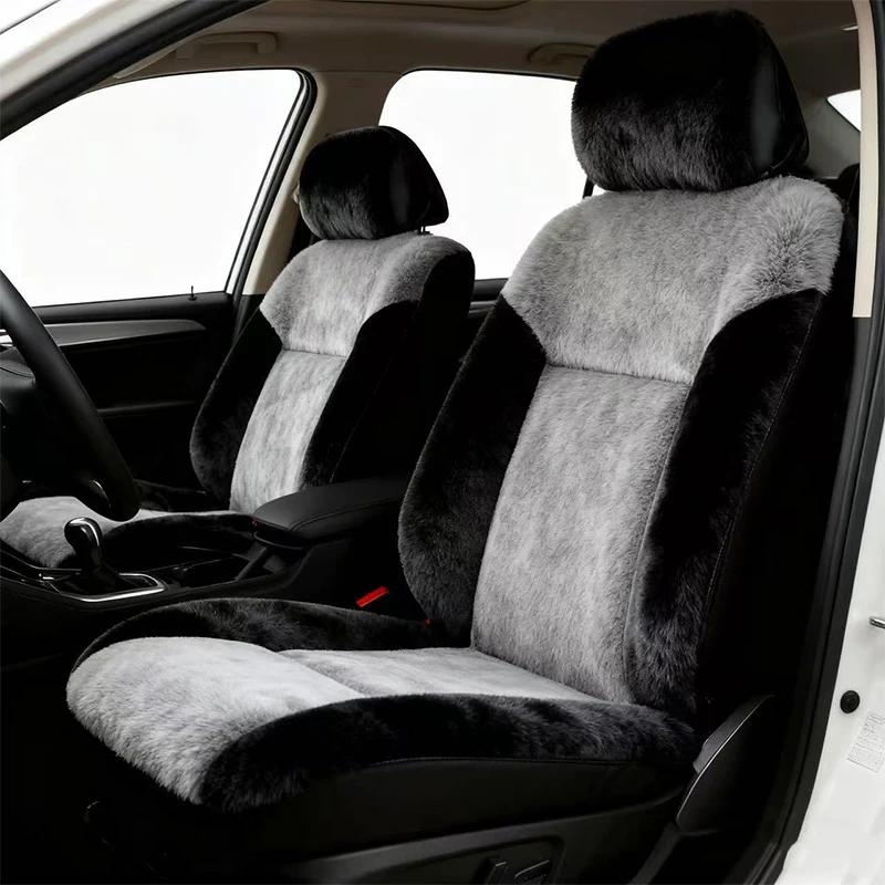 Winter Warm Plush Universal Car Front Seat Protector Comfortable Non-Slip Pad Surrounded Seat Cover Auto Interior Accessory