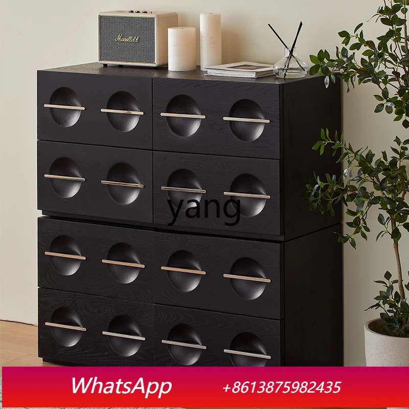 

LH solid wood small apartment simple modern living room bedroom wall narrow cabinet combination