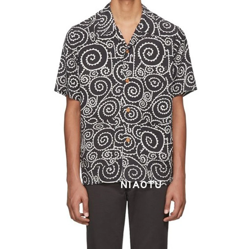 

NIAOTU 22aw Hawaiian Short Sleeved Tang Grass Loose Casual Shirt for Men Non Visvim DCDT