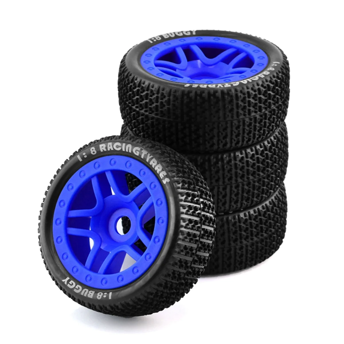 1/8 Off-Road Tire for ARRMA Typhoon TRAXXAS Small X E-Revo Wanderer Katun Tailong T-Shaped,Green & Black