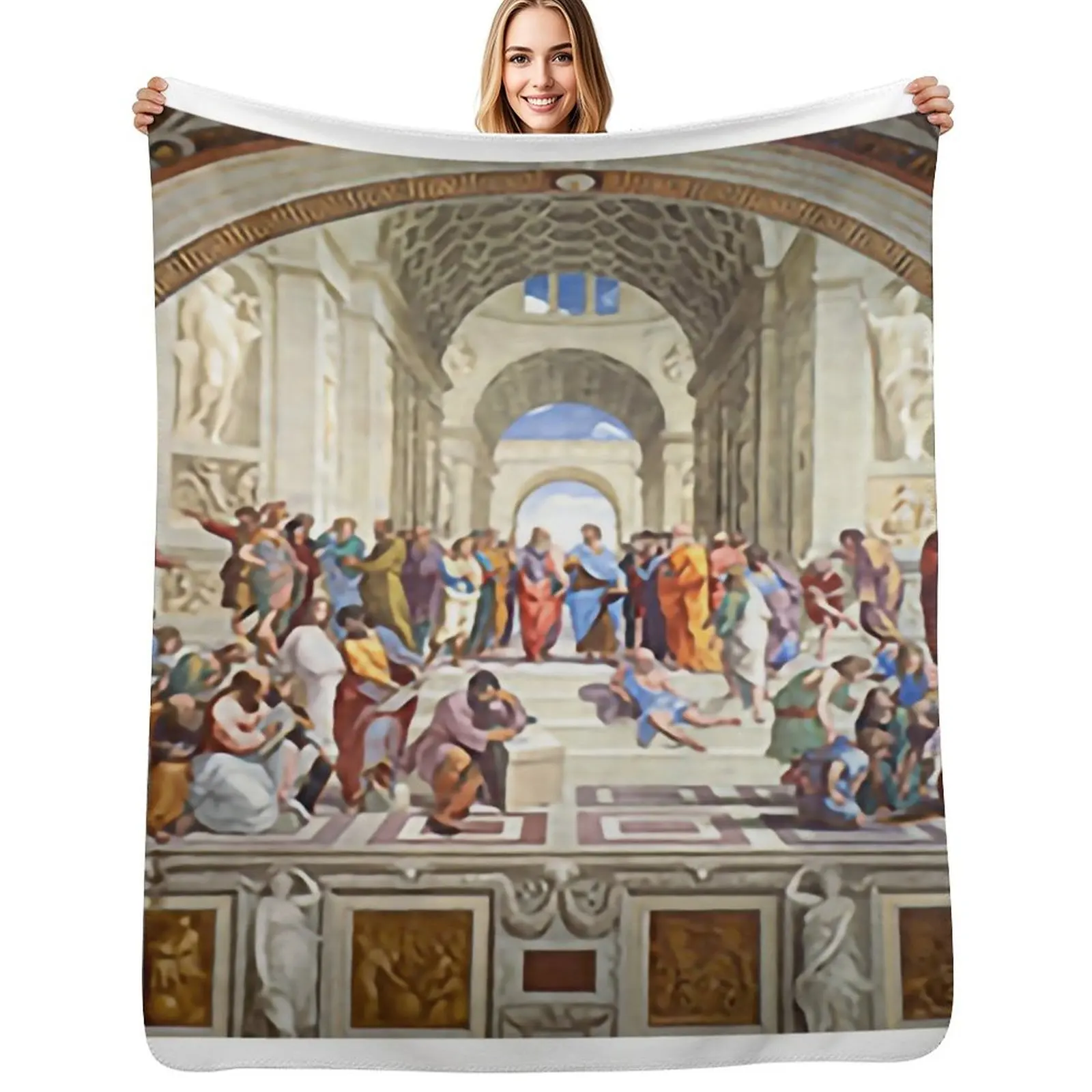 40. Одеяло Raphael's The School of Athens (1511) с знаменитой картиной, красивые одеяла для малышей, роскошные утепленные детские одеяла