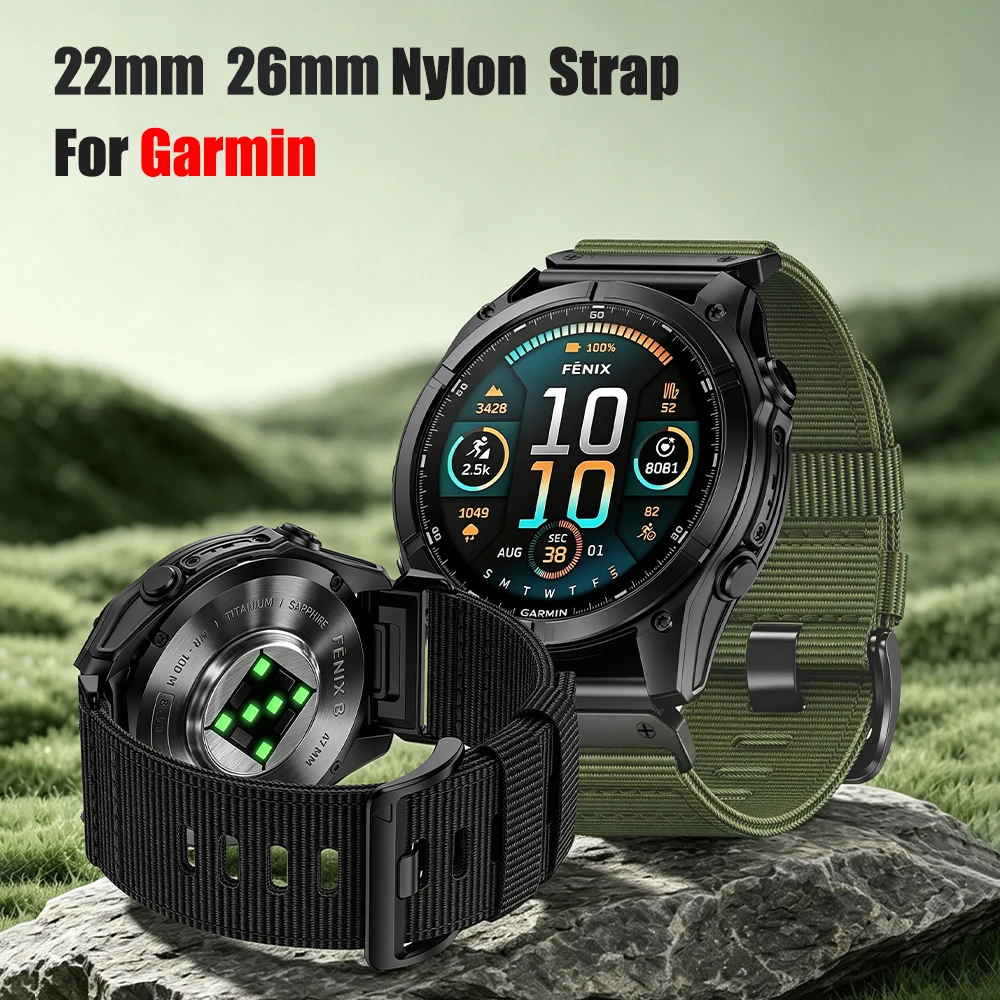 22mm 26mm Quick Fit Strap for Garmin Fenix 8Pro E 7X 7 Pro Fenix 6X 6 5X 5Plus Tactix 8 Instinct 3 970 965 Woven Bracelet 8 Band