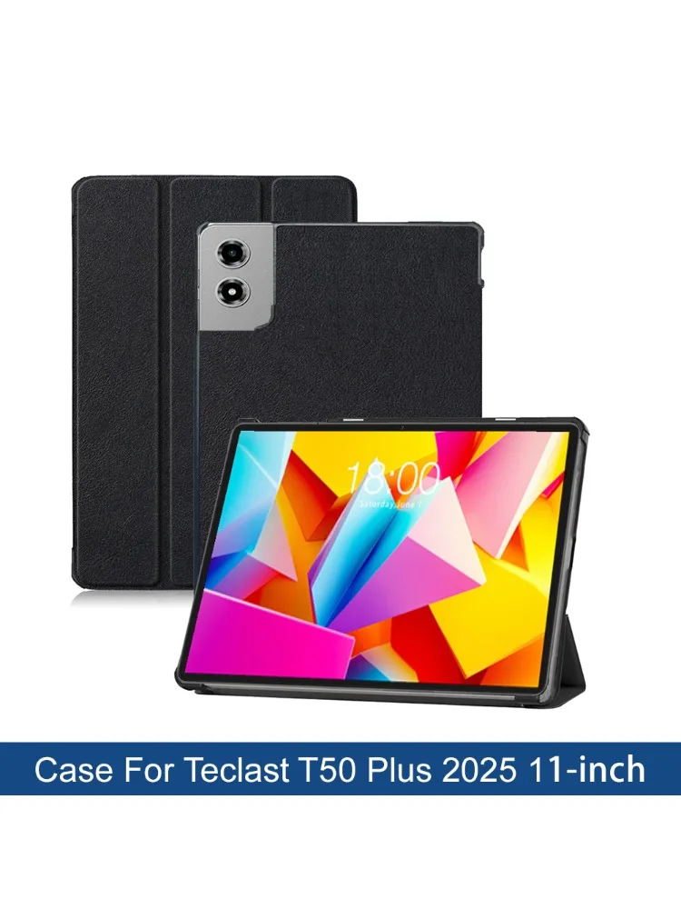 Etui na Teclast T50 Plus 2025, 11" Etui Smart Tri-Folding Stand Funda z twardą obudową z PC, cienka okładka typu flip book z wysokiej jakości skóry PU — zdjęcie produktu 7