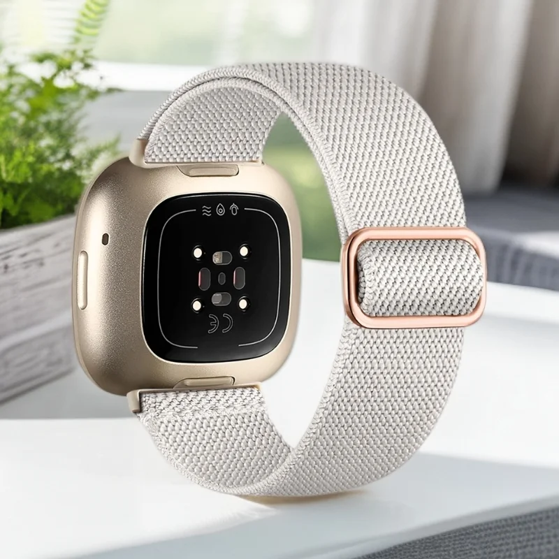 Braided Loop For Fitbit Versa 4/Sense 2/Sense/Versa 3 Bands Women Men Sport Stretchy Nylon Elastic Replacement For Fitbit Versa4