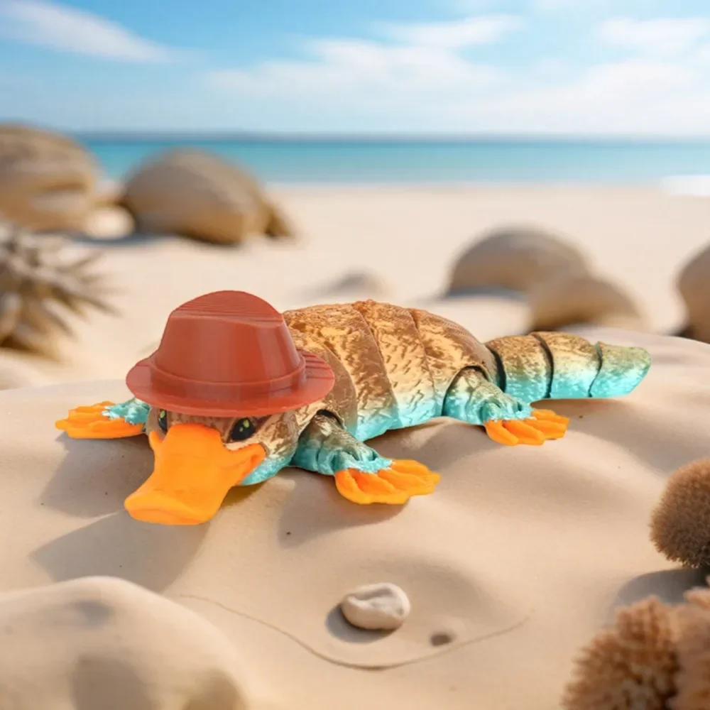 3D printed articulated platypus ornament decoration toy hat anime unique gift figurine model New Year Gifts Crafts Figure