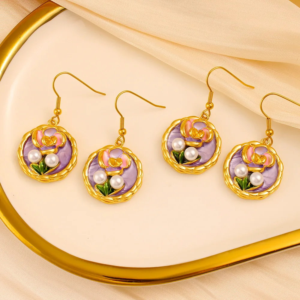 DIY accessories Guangdong decoration light luxury high-end copper pendant earrings women's cross-border explosion stainless stee