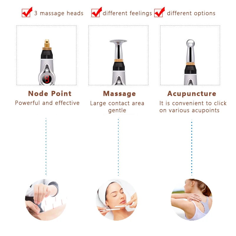 Dropshipping Acupuntura Pen Agopuntura Electric Acupuncture Pen Back Pain Relief Neck Massage Roller Smart Pulse Meridian Energy