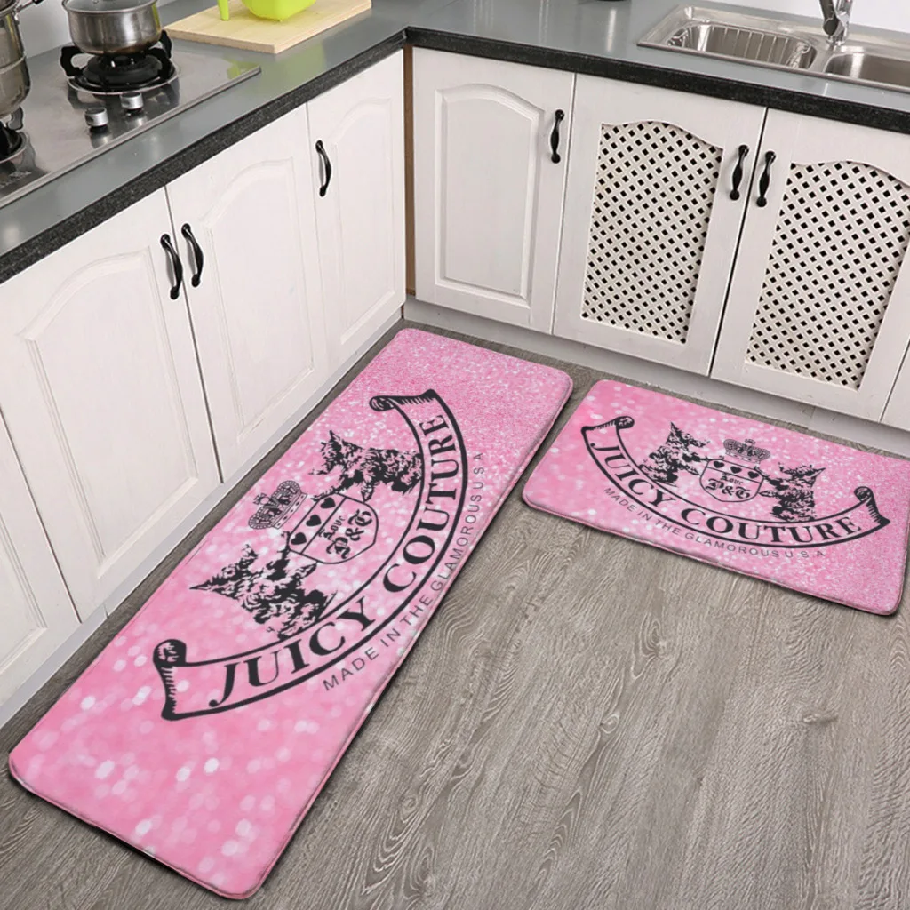 Two Sets Kitchen Mat Foot mats Hot-Sale-Like-Juicy-Couture-Style Long Area Rugs Carpet for Living Room Absorbent Foot Mats