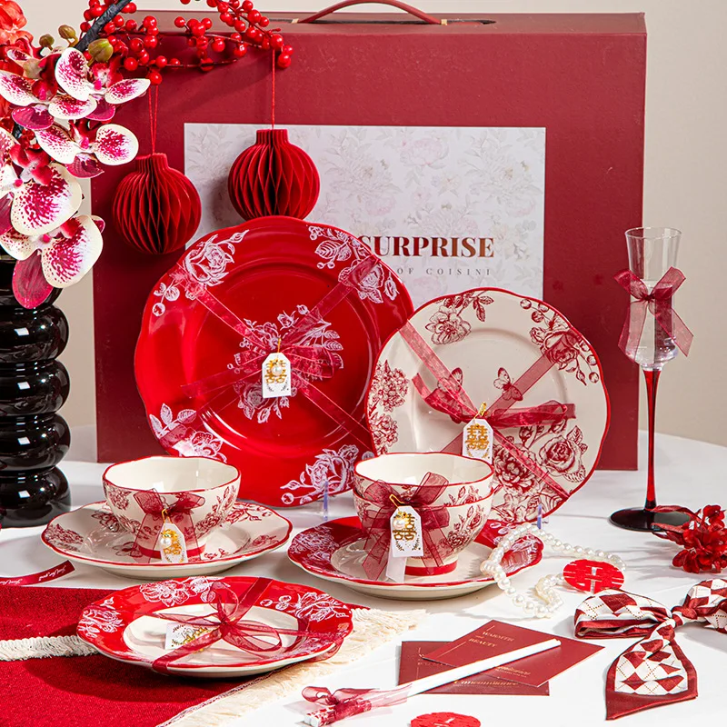 

Chinese Style Plates Dinner Sets Wedding Party Christmas Dinner Sets Full Set Pratos De Jantar Conjuntos Plates Dinner Sets