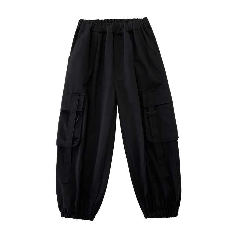 Nuovi pantaloni cargo per bambini primavera autunno per ragazzi pantaloni larghi casual con tasca pantaloni da corsa sportivi in vita elastica per bambini 5-14 anni