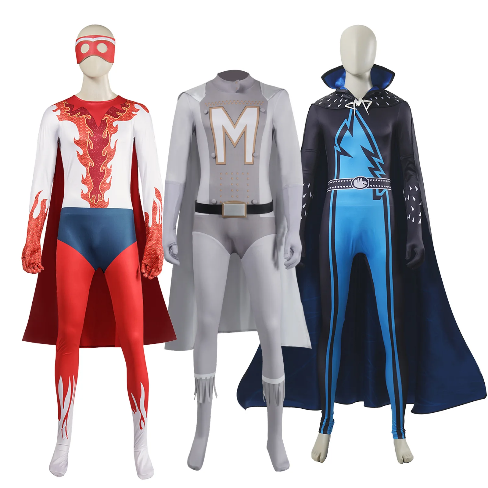 

New Style Megamind Plush Super Villain Cosplay One-piece Costume Cape Performance Suit