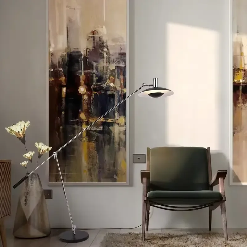 Nordic Style Vertical LED Floor Lamp Gold Decorative Reading Light for Living Room