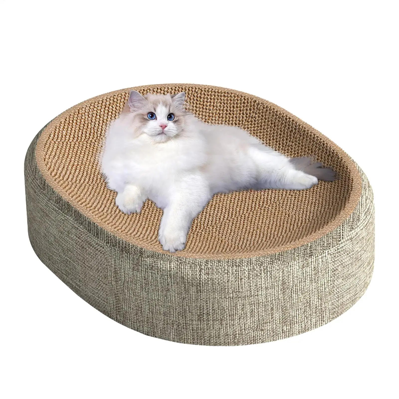 1 Stück Katzenkratzbrett schützen Möbel, Schleifklauenspielzeug, ovales Wellpappe verschleißfest, Katzennest Katzenzubehör