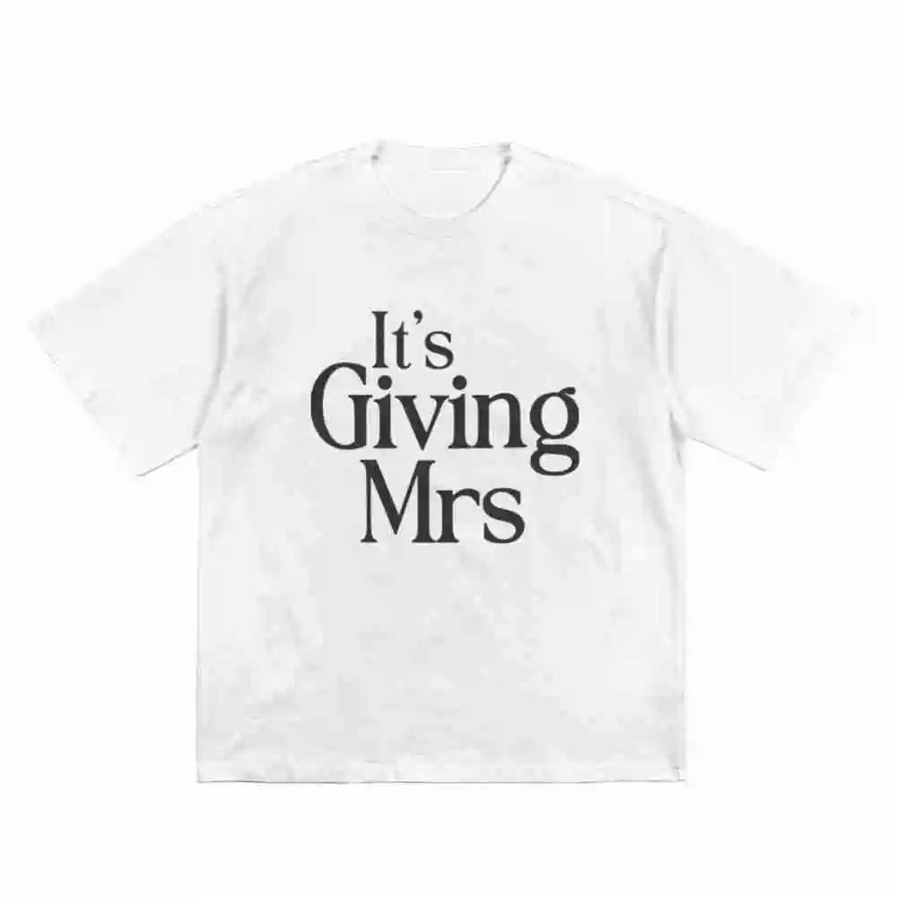 It's Giving Mrs Bride To Be Short Sleeve Tee 100% Cotton T-Shirt