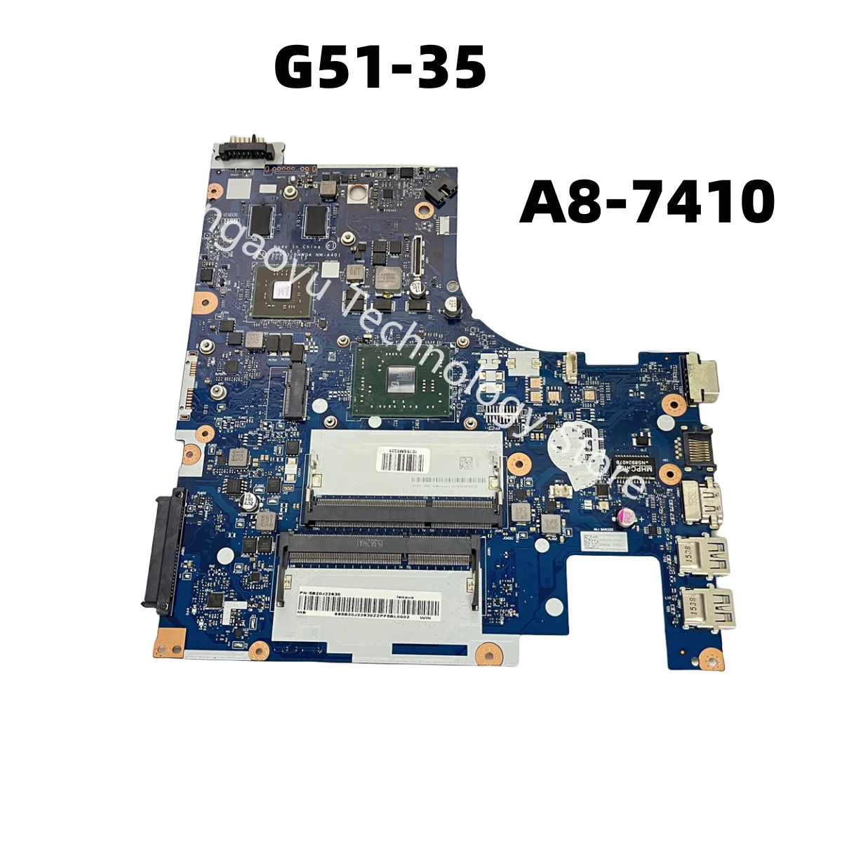 

For LENOVO Ideapad G51-35 15Inch Laptop Motherboard 5B20J22830 NM-A401 A8-7410 216-0867030 DDR3 Notebook Mainboard Tested OK