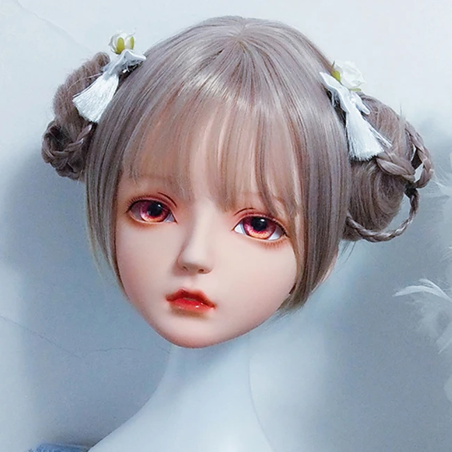 (KIG421) femme/fille demi-tête Kigurumi BJD yeux Crossdress Cosplay japonais Anime rôle Lolita masque crosscommode poupée
