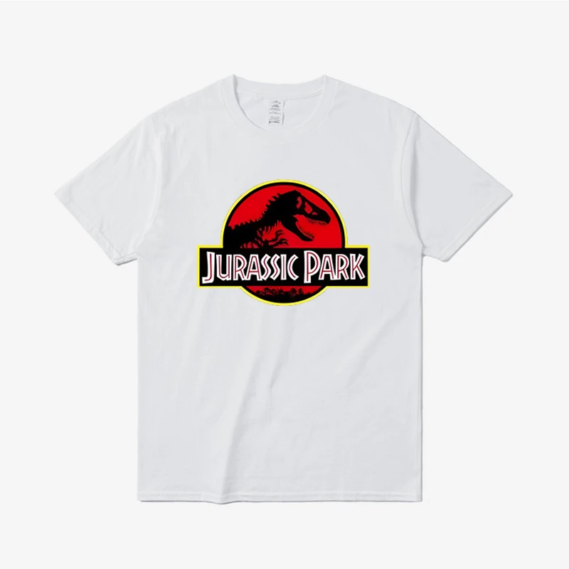 2024 Summer Jurassic Park T Shirt Men 100% Cotton Printed T-Shirt Casual Funny Tops Jurassic World Tees Short Sleeve Cool Tshirt