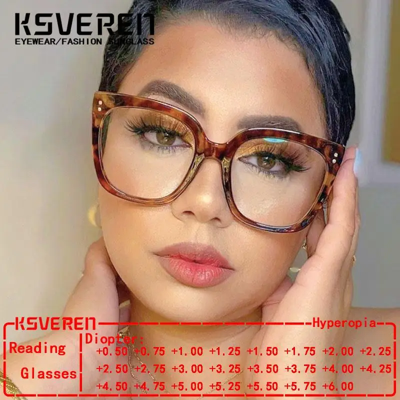 

Anti Blue Light Reading Glasses Women Customisable Prescription Glasses Presbyopic Glasses Fashion Luxury Square Optical Eyewear