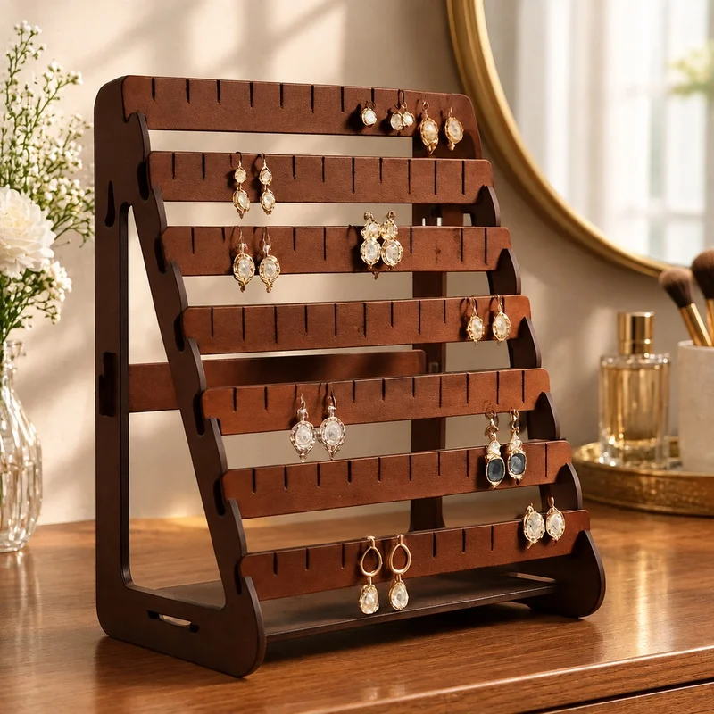 Spacious Earring Organizer Stand for Vanity or Dresser with Ample Storage and Display Features