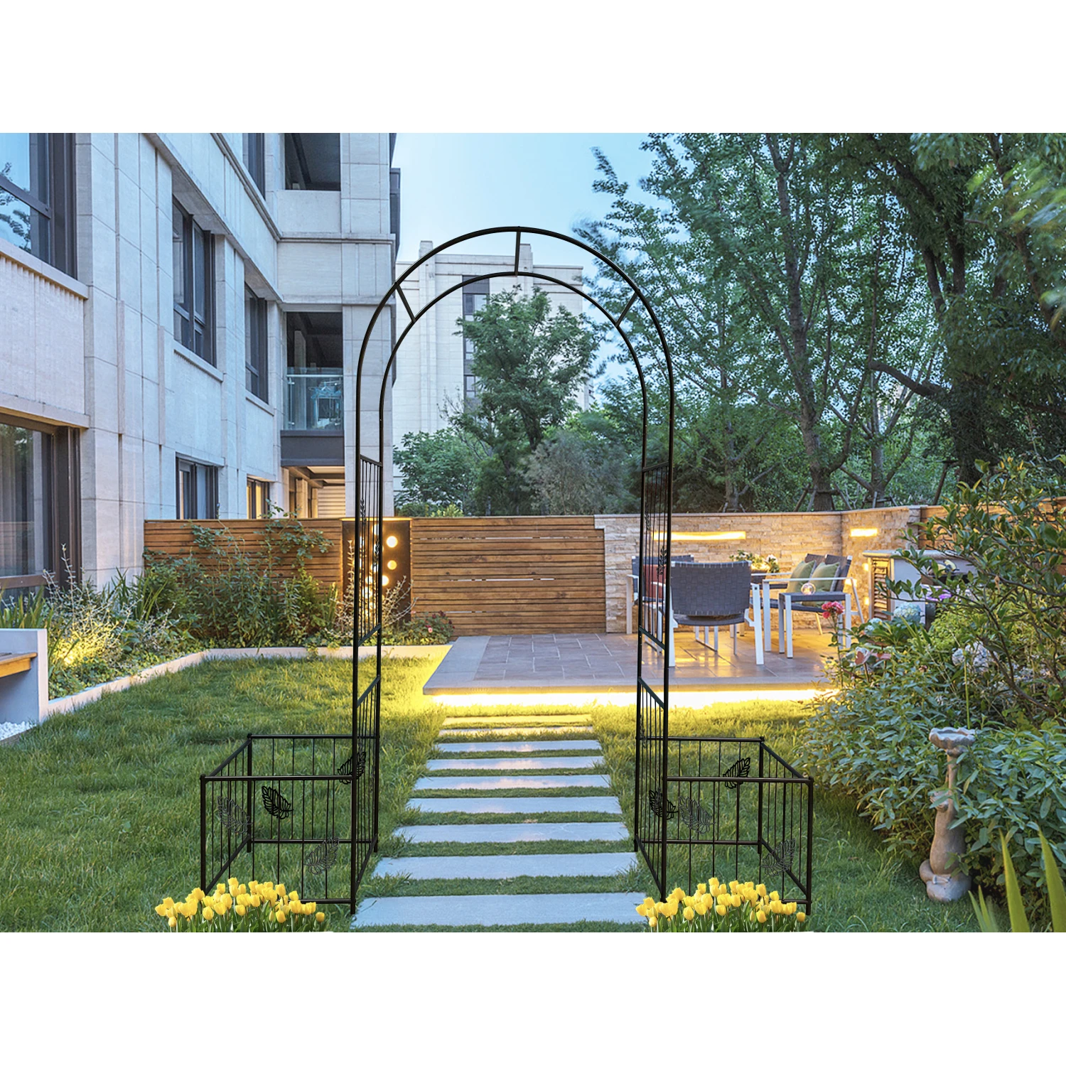 

Metal Garden Arch Garden Arbor Trellis Climbing Plants Support Arch Outdoor Arch Wedding Arch Party Events Archway Black