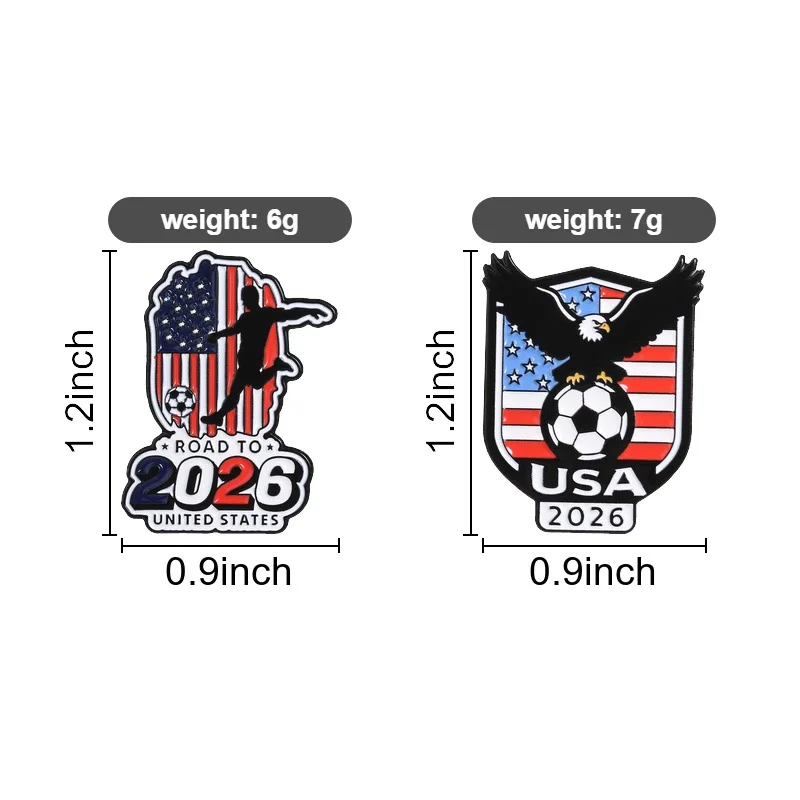 Creative Metal Pin Badges for 2026 US Soccer Events Decorate Clothing Bags and Sports Accessories