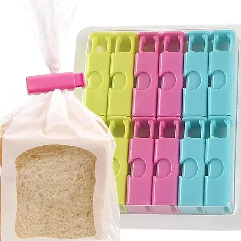 12/1Pcs Food Sealing Clips Bread Storage Bag Clips For Snack Wrap Bags Spring Clamp Reusable Kitchen Organization Sealing Clamp