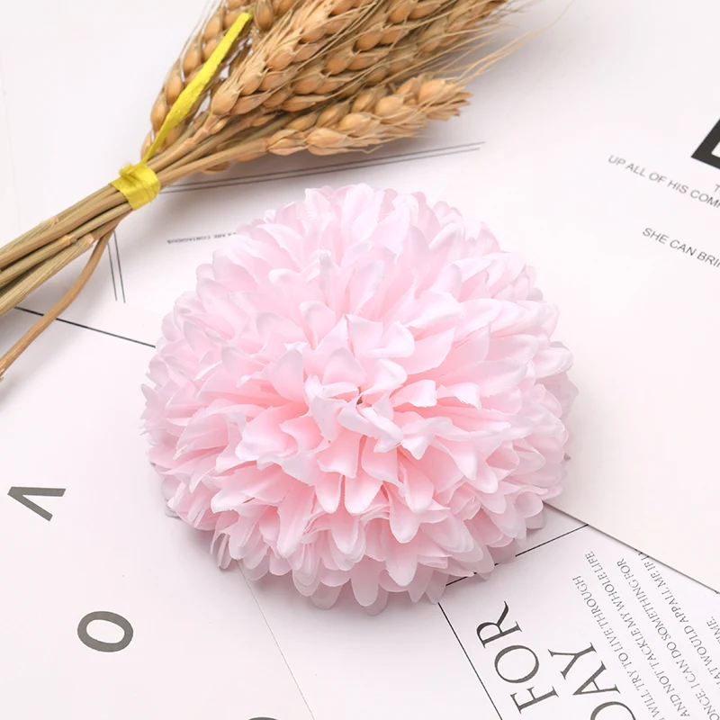 30PCS 10cm Large Artificial Pompom Silk Flowers Head Hydrangea Home Wedding Decoration DIY Scrapbooking Fake Flower Wreaths