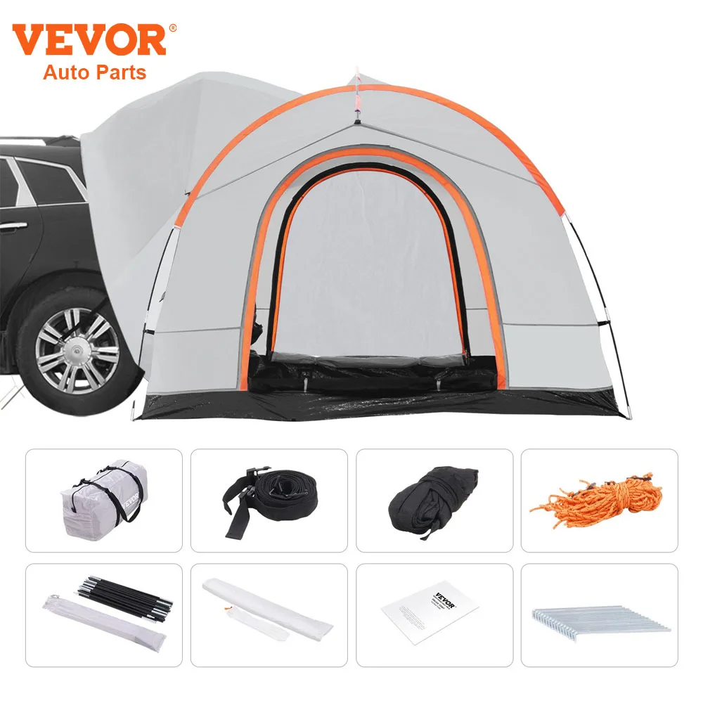 VEVOR SUV Camping Tent, 8'-8' SUV Tent Attachment for Camping with Rain Layer and Carry Bag, PU2000mm Double Layer Truck Tent