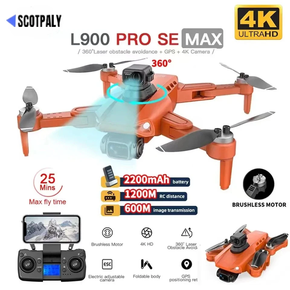 

New L900 Pro SE MAX Drone 4K Professional Dual Camera 5G GPS WIFI FPV 360° Obstacle Avoidance Brushless Motor Rc Quadcopter Dron