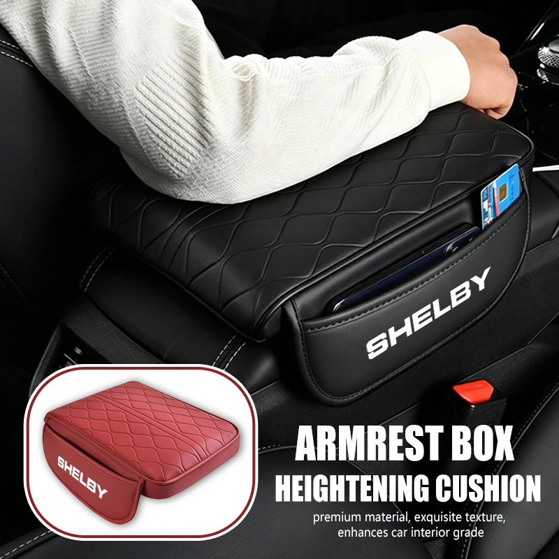 Cojín de Cuero para Reposabrazos de Coche Mustang, Cubierta Protectora Antiarañazos para Reposabrazos, Shelby GT Fender Zapatillas Miniatura Gt 2015