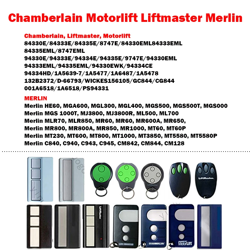 Newest Model Chamberlain Motorlift 84330E 84333E 84335E 8474E 84330EML 84333EML 84335EML Garage Door Remote Control 433.92MHz